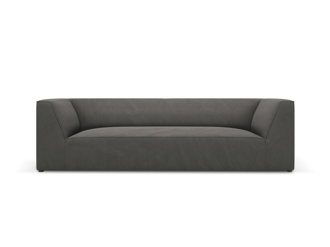 Canapea 3 locuri, Ruby, Micadoni Home, BL, 232x93x69 cm, velur, gri inchis - imagine 6